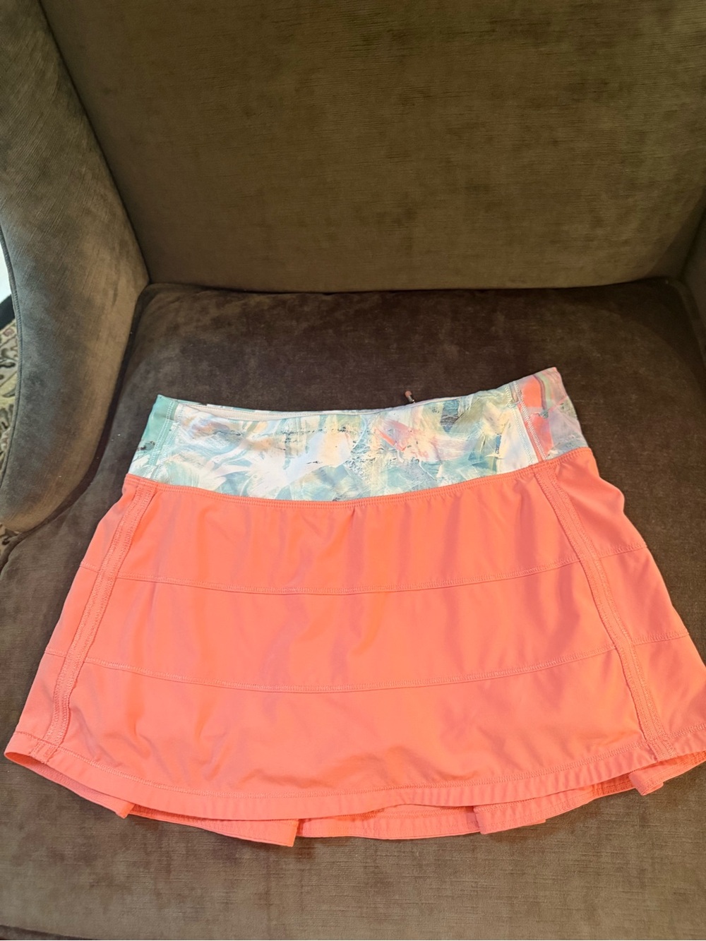 lululemon athletica Coral Active Skort with Pastel Printed Waistband